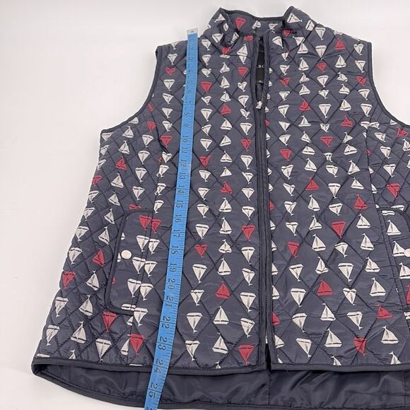 Talbots Womens Navy Nautical Quilted Vest Size Large - Picture 9 of 11